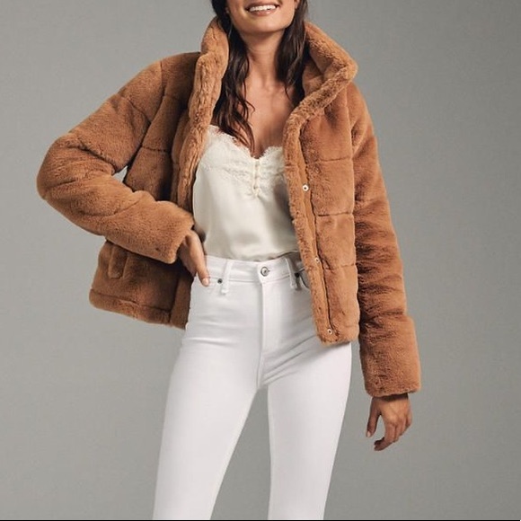 faux fur mini puffer abercrombie
